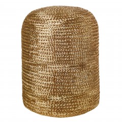 STOOL WOVEN PILL GOLD 